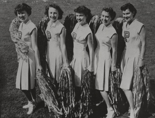 Pepperdine College cheerleaders, 1950