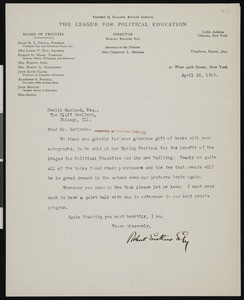 Robert Erskine Ely, letter, 1914-04-28, to Hamlin Garland