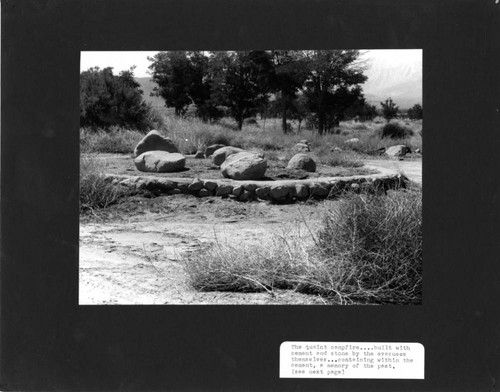 Remaining site of campfire, "Manzanar, a photograph essay: Manzanar today"
