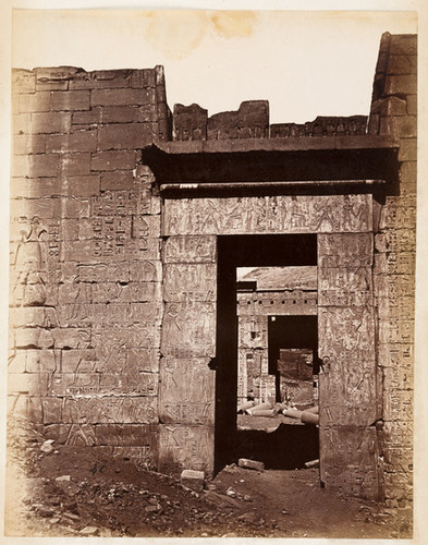 40. [View of the Second Gate, the First Court of the Temple of Medinet Habou]