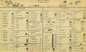 WPA household census for 1904 AVON, Los Angeles