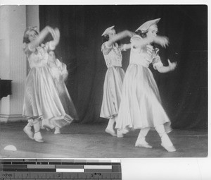 Students performing at the Russian school at Dalian, China, 1937
