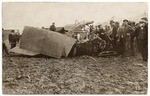 Wrecked biplane, Los Angeles, 1912