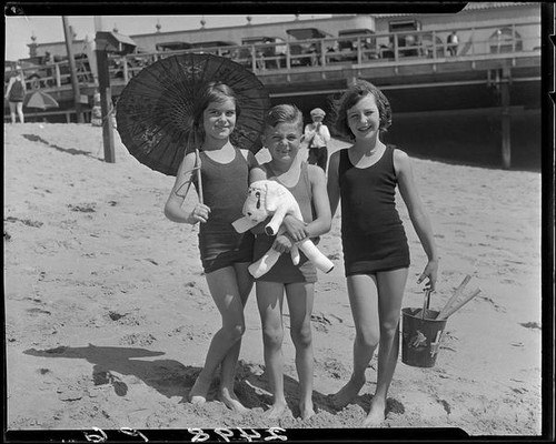 Children on beach, Santa Monica, 1930