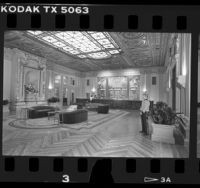 Lobby of the Biltmore Hotel after renovation, Los Angeles, Calif., 1986