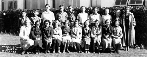 8th grade, Yorba Linda Grammar School, January 1937
