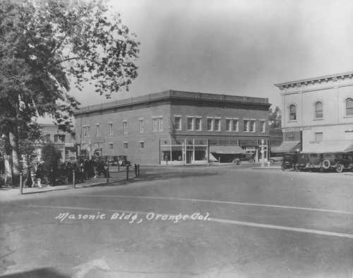 Masonic Building in Plaza Square, Orange, California, ca. 1910