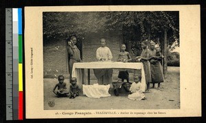 Ironing outdoors, Brazzaville, Congo, ca.1920-1940