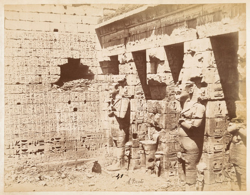 41. [View of a court of the Temple of Medinet Habou in Thebes]