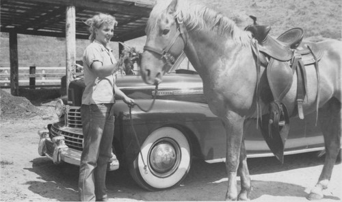 Alice Chandler and a horse at Chandler Stables