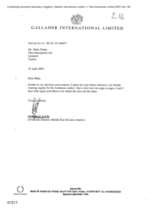 [Letter from Norman Jack to Mike Clarke regarding health warning regime for Jordan market]