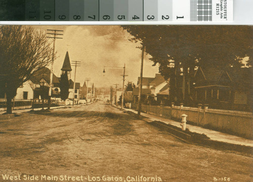 Postcard of West Main Street in Los Gatos, California