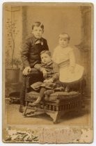 Portrait of Joseph Thompson Norris and two unidentified children, circa 1889