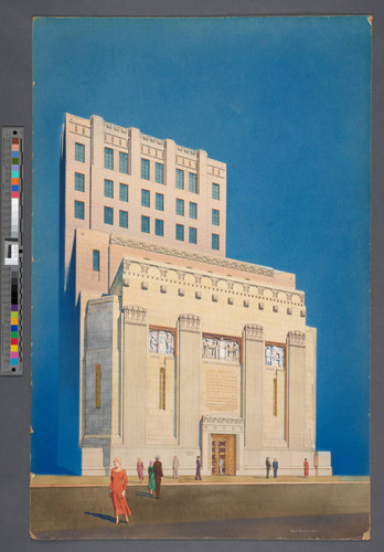 Los Angeles Stock Exchange, façade, ca. 1929, Samuel E. Lunden, architect, John & Donald Parkinson, consulting architects