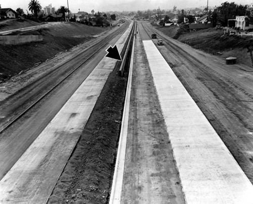 Hollywood Freeway under construction