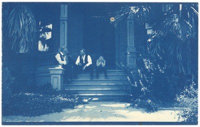 John Muir and two unidentified men at home in Martinez, California
