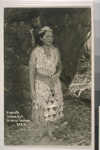Klamath Indian girl in dress costume