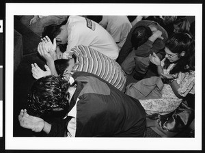 People in prayer, Los Angeles, 1999