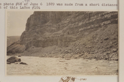 Down Cataract Canyon from Mile 204.1. Captioned "The foot of Rapid No. 18, Cataract Canyon."