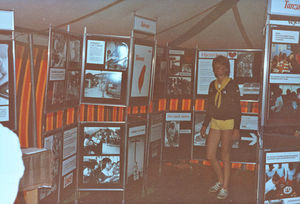 A DMS poster exhibition at the scout camp