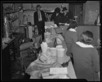Police raid beer parlor on Central Avenue, Los Angeles, 1935