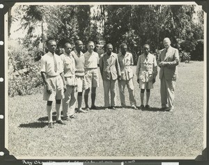Supervisor of schools and headmasters, Chogoria, Kenya, 1958