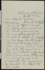 John H. Seger, letter, 1916-03-05, to Hamlin Garland