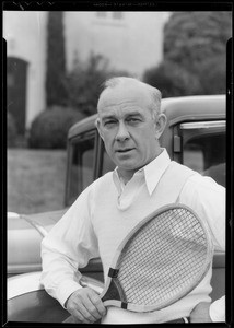 Mr. Sears - tennis player endorses Shell gas, Southern California, 1933