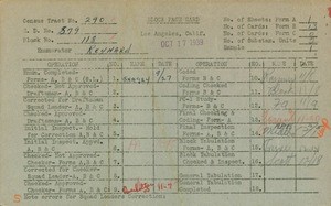 WPA block face card for household census (block 118) in Los Angeles County