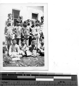 Boys class and teacher at Soule, China