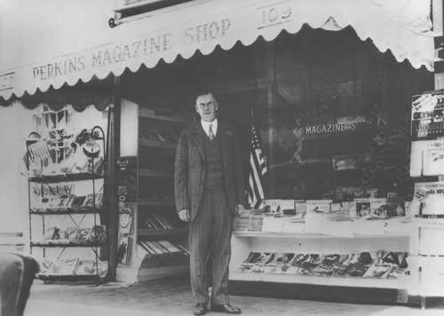 Perkins Magazine Shop on East Chapman Avenue, Orange, California, ca. 1930