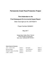 Permanente Creek Flood Protection Project : Third Addendum To The Final Subsequent Environmental Impact Report