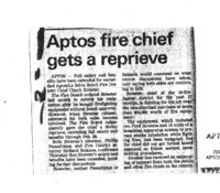 Aptos fire chief gets a reprieve