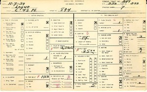 WPA household census for 894 E 42ND, Los Angeles