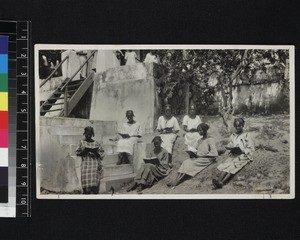 Students reading, Ghana, 1926