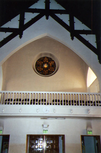 St. Raphael Catholic Church, balcony and medallion