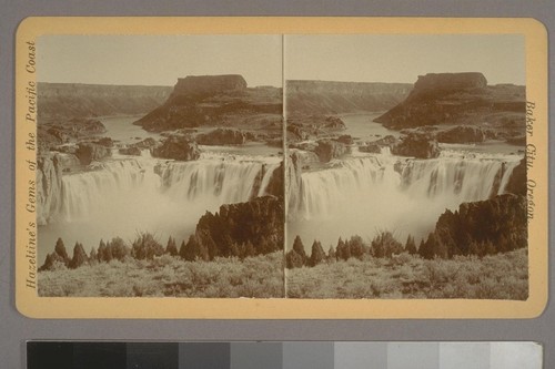 (Shoshone Falls, Idaho; on verso.) Place of publication: Baker City, Oregon. Photographer's series: Hazeltine's Gems of the Pacific Coast