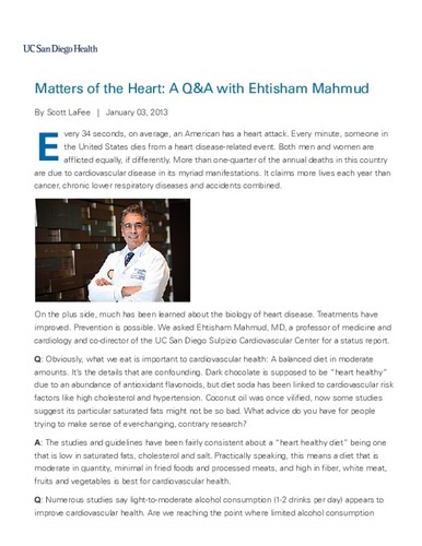 Matters of the Heart: A Q&A with Ehtisham Mahmud