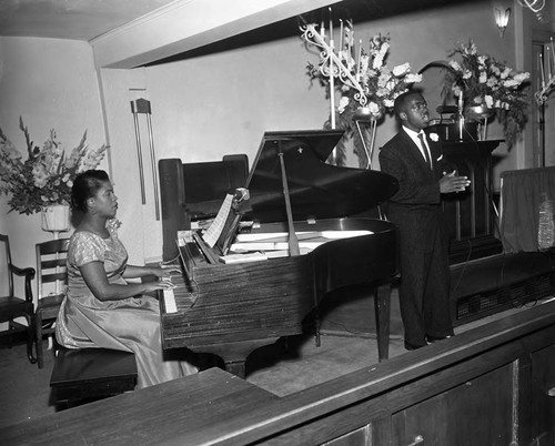 Performance at wedding, Los Angeles, 1958