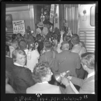 African American Peola Denham arriving in Los Angeles from Louisiana, 1962