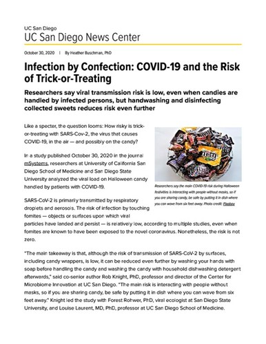 Infection by Confection: COVID-19 and the Risk of Trick-or-Treating