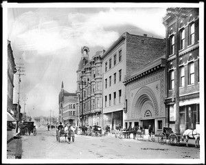 View of Fourth Street looking north from D Street (Broadway?) in San Diego, ca.1900