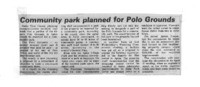 Community park planned for Polo Grounds