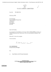 [Letter from PRG Redshaw to R Woolley regarding witness statement]