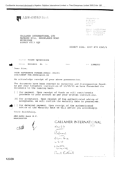 [Credit note from ABN Amro Bank to Gallaher International Ltd regarding payment]