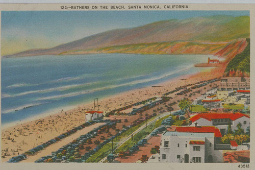 Beach along the Pacific Coast Highway at the mouth of Santa Monica Canyon