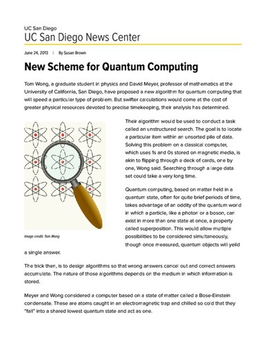 New Scheme for Quantum Computing