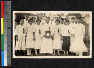 Dr. Frank Garrett with a group of students, Nantong, Jiangsu, China, 1930