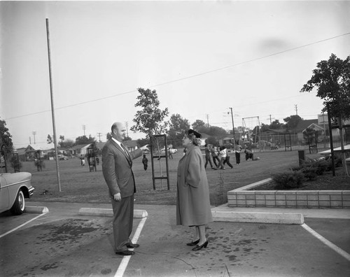 Hahn on playground, Los Angeles, 1962