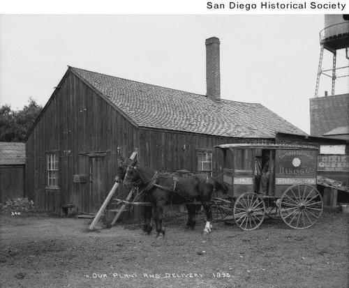 A horse-drawn Southern California Baking Company wagon